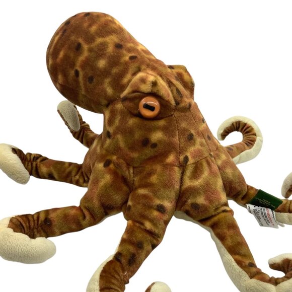 Realistic Octopus Plush Toy By Wild Republic 13”x9” Soft Brown Stuffed Animal - Picture 3 of 8